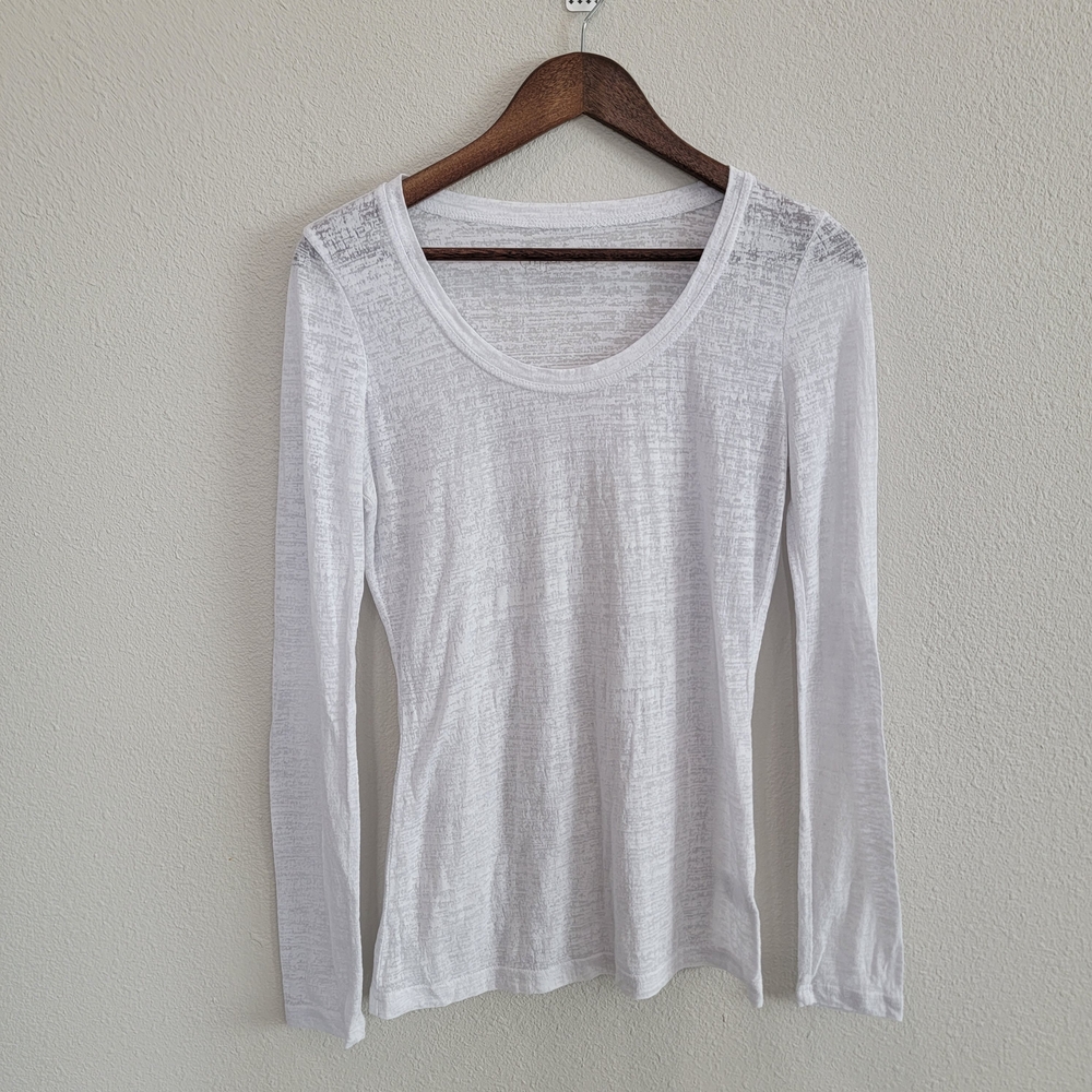 Maurices Sheer White Long Sleeve Tee